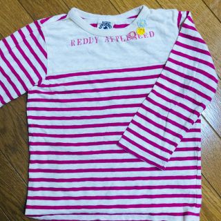 レディーアップルシード(REDDY APPLESEED)のREDDY APPLESEED女の子140 ピンクボーダーカットソー(Tシャツ/カットソー)