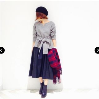 ドレスレイブ(DRESSLAVE)のDRESSLAVE flannel wool waist ribbon pull(ニット/セーター)