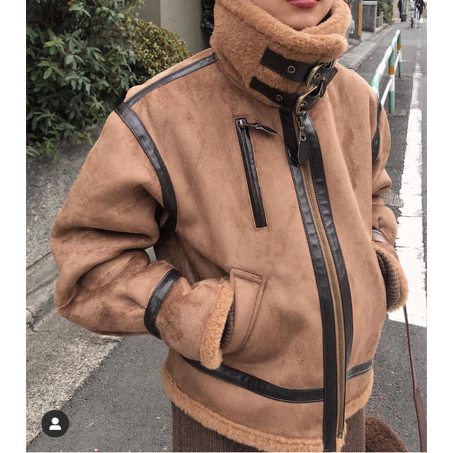 CARAMEL FLIGHT JAKET  AmeriVintageムートンコート