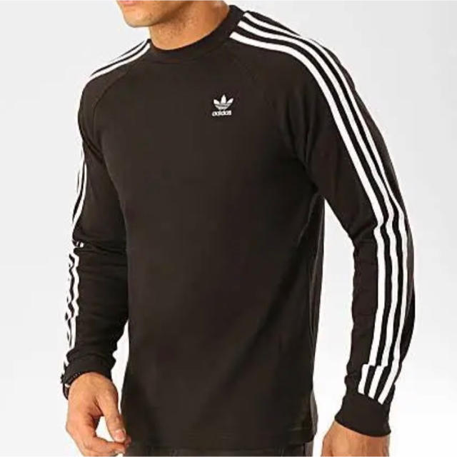 adidas(アディダス)のアディダス オリジナルス 3ストライプ 長袖 Tシャツ 黒 L 新品未使用 メンズのトップス(Tシャツ/カットソー(七分/長袖))の商品写真