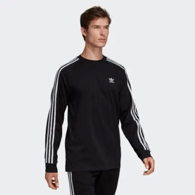 adidas(アディダス)のアディダス オリジナルス 3ストライプ 長袖 Tシャツ 黒 L 新品未使用 メンズのトップス(Tシャツ/カットソー(七分/長袖))の商品写真