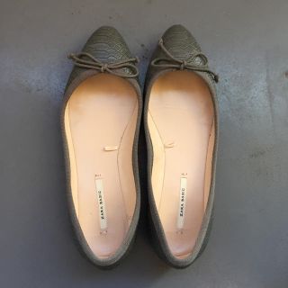 ザラ(ZARA)のZARA バレエシューズ 36 23cm グレー(バレエシューズ)