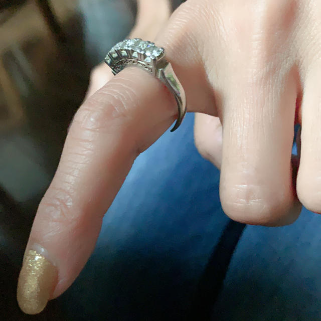 pt900＊ダイヤリング (訳あり) レディースのアクセサリー(リング(指輪))の商品写真