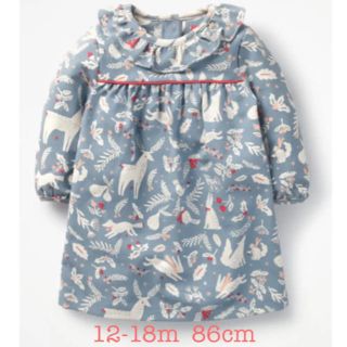 ボーデン(Boden)のmini boden ♡ ワンピース フリル ブルーグレー クリスマス(ワンピース)