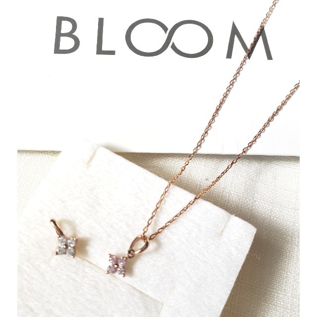 BLOOM(ブルーム)のBLOOM 新品キュービックジルコニア フラワー ネックレスPINKとクリア レディースのアクセサリー(ネックレス)の商品写真