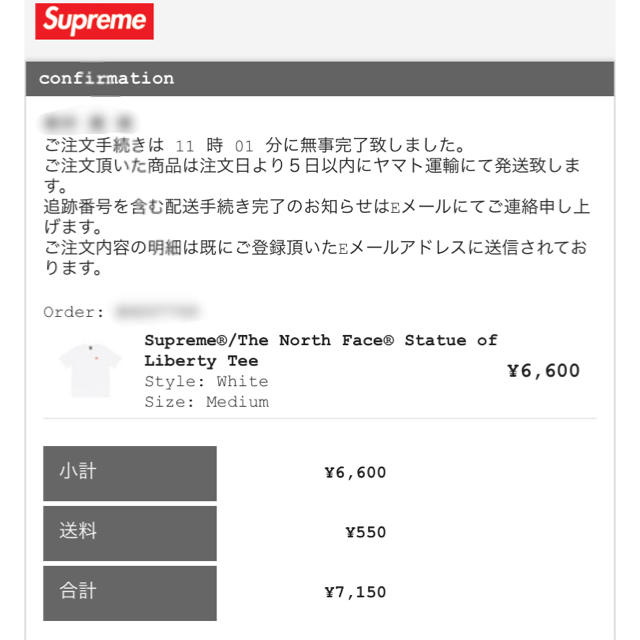 Tシャツ/カットソー(半袖/袖なし)Mサイズ Supreme THE NORTH FACE Tee