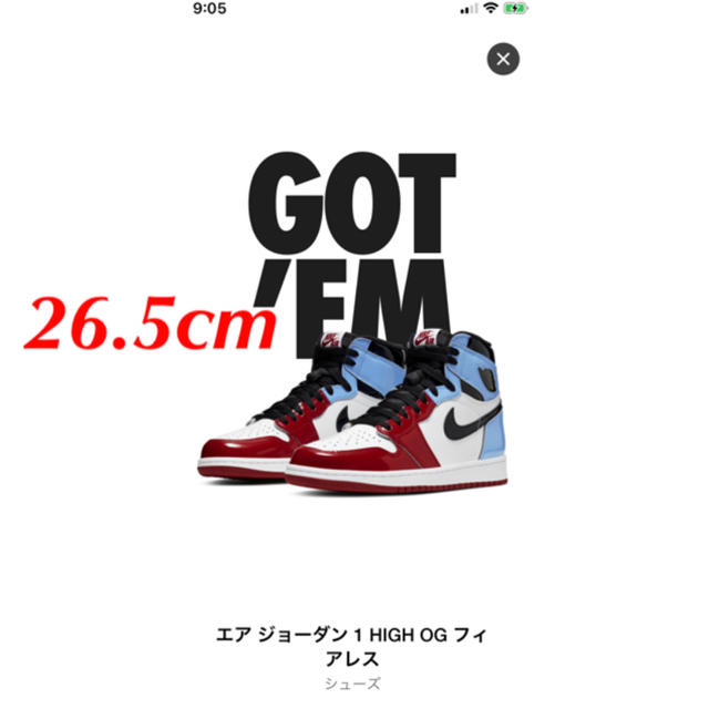 靴/シューズNIKE AIR JORDAN 1 FEARLESS