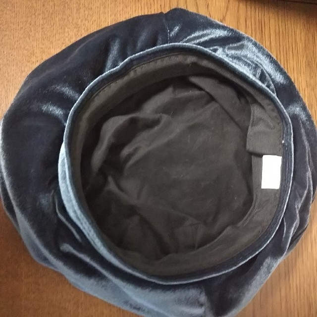 (165) ベレー帽 光沢 ブルー レディースの帽子(ハンチング/ベレー帽)の商品写真