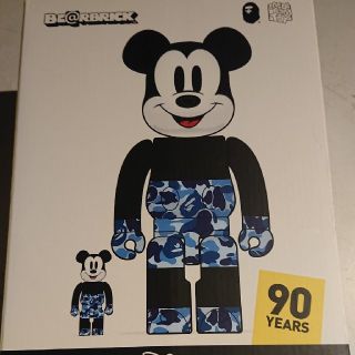 アベイシングエイプ(A BATHING APE)のAPE ベアブリック Mickey 400%+100% 青(キャラクターグッズ)