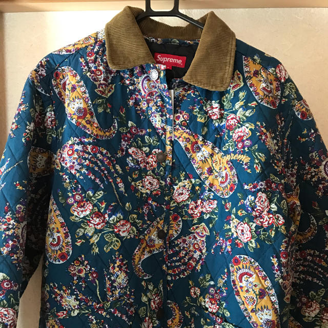 Supreme Quilted Paisley Jacket ネイビーS