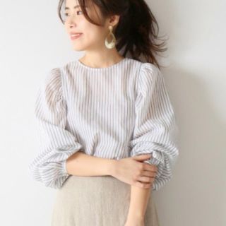 スピックアンドスパン(Spick & Span)のスピック＆スパン ストライプワイドスリーブシャツ 2019ss(シャツ/ブラウス(長袖/七分))