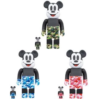 メディコムトイ(MEDICOM TOY)の【新品】3体セット BE@RBRICK x BAPE(R) MICKEY(その他)