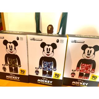 メディコムトイ(MEDICOM TOY)のベアブリック BAPE MICKEY MOUSE 100%&400% 3体セット(キャラクターグッズ)