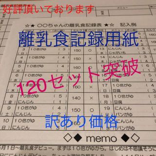 訳あり＊離乳食記録用紙(その他)