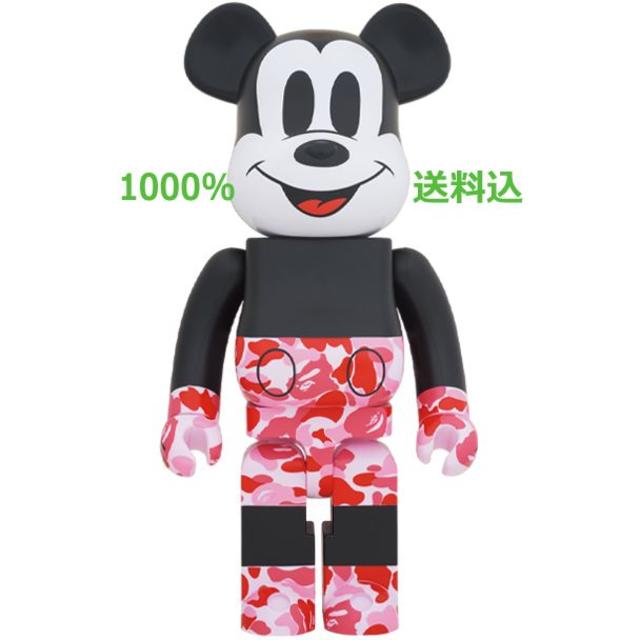 MEDICOM TOY - 【ベアブリック】BE@BRICK BAPE MICKEY 1000% ピンク