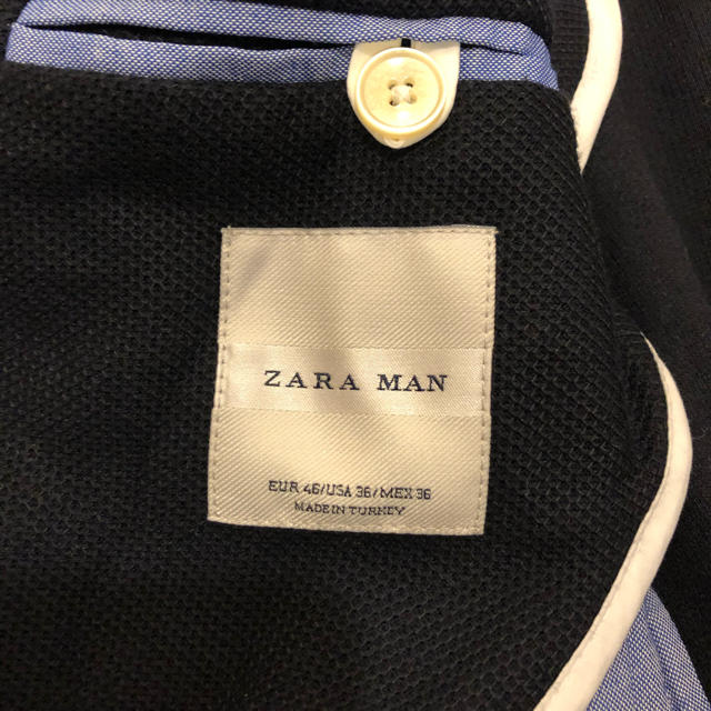 ZARA(ザラ)のZARA メッシュ　ジャケット　ネイビー　S メンズのジャケット/アウター(テーラードジャケット)の商品写真