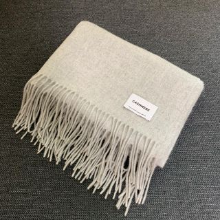 ユナイテッドアローズ(UNITED ARROWS)の美品◆ユナイテッドアローズ カシミア100% 大判ストール ライトグレー(ストール/パシュミナ)