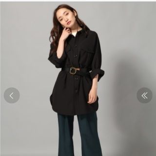 ジーナシス(JEANASIS)の【最終値下】BIGシャツワンピコート BK(ひざ丈ワンピース)