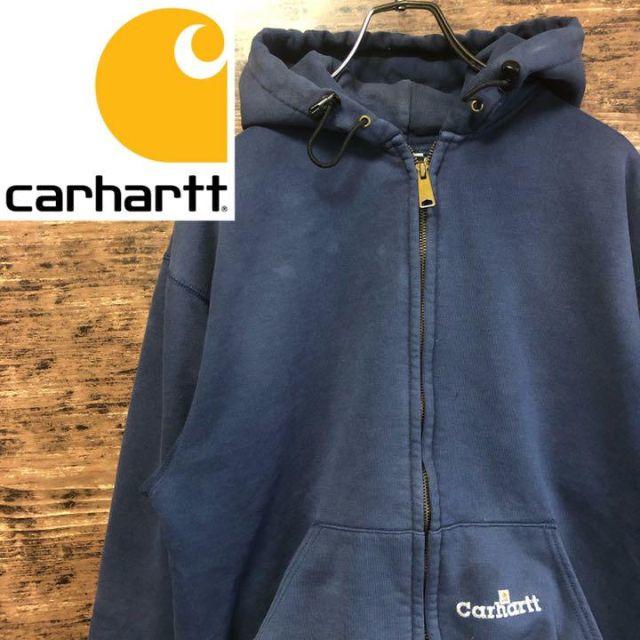 激レア】carhartt☆パーカー XL 刺繍ロゴワンポイント-