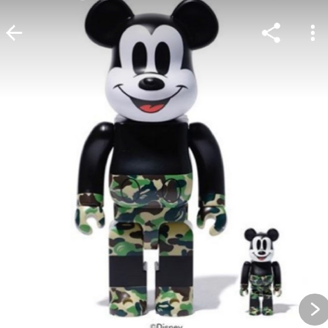 A BATHING APE(アベイシングエイプ)のBE@RBRICK BAPE® MICKEY MOUSE  100%&400% エンタメ/ホビーのおもちゃ/ぬいぐるみ(キャラクターグッズ)の商品写真