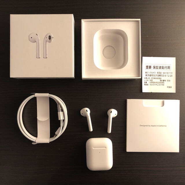 美品/AirPods 第2世代 ワイヤレス充電可能