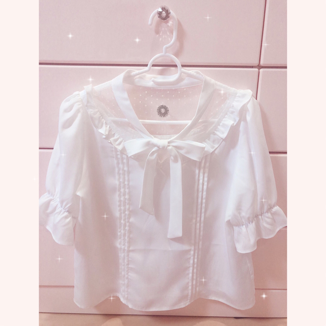 ♡ evelyn シースルードットトップス ♡ レディースのトップス(シャツ/ブラウス(半袖/袖なし))の商品写真