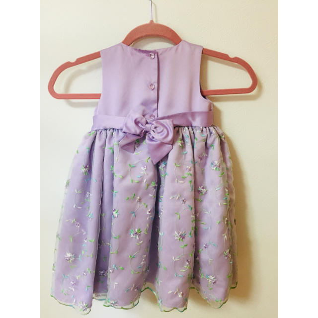 淡いパープル ドレス 刺繍 キッズ/ベビー/マタニティのキッズ服女の子用(90cm~)(ドレス/フォーマル)の商品写真