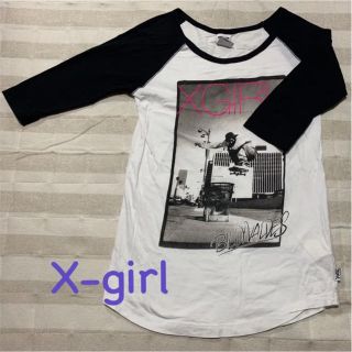 エックスガール(X-girl)の値下げ！X-girl ラグラン プリント Tシャツ(Tシャツ(長袖/七分))