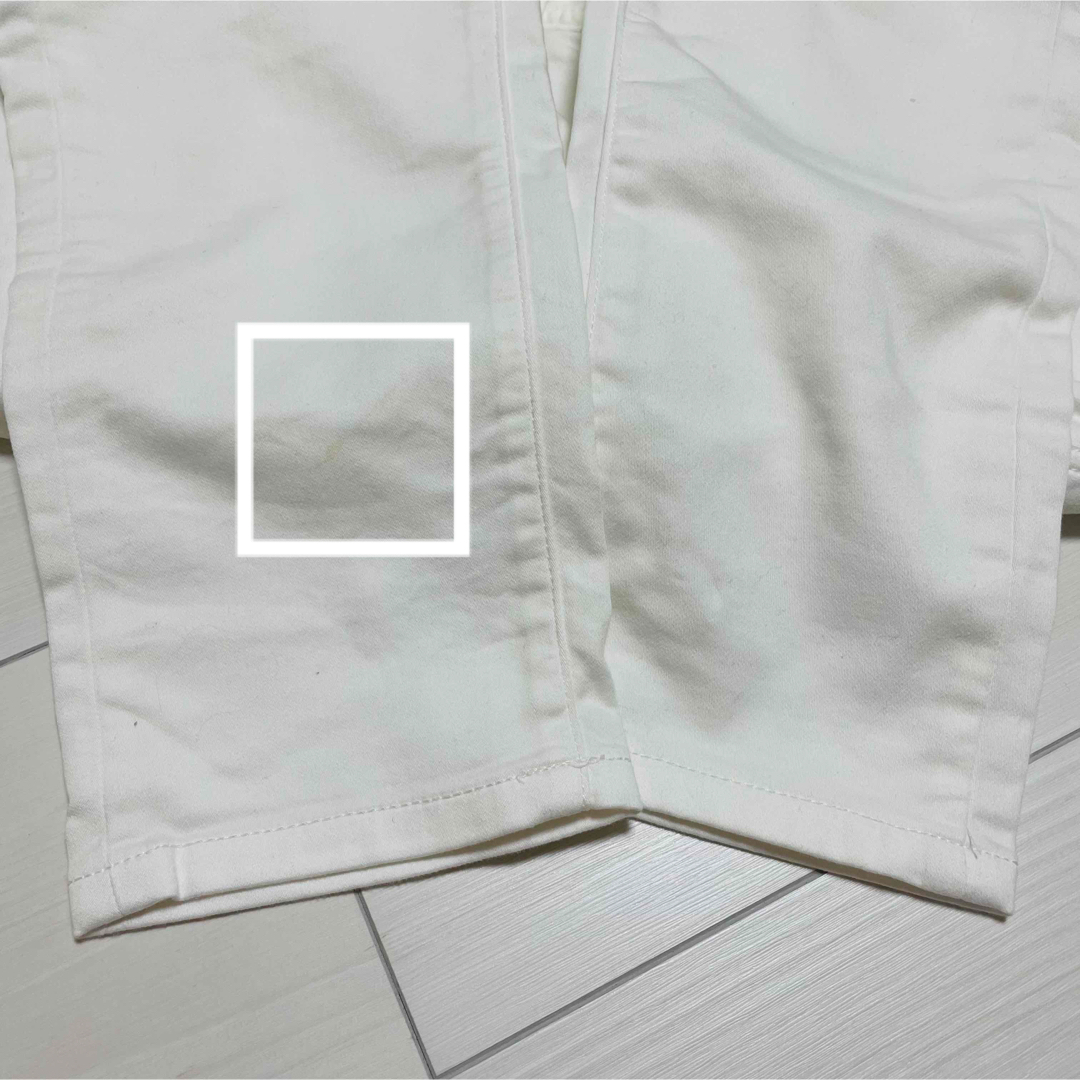 GU(ジーユー)のGU ジーユー デニム ルックテーパードパンツ ホワイト L レディースのパンツ(カジュアルパンツ)の商品写真