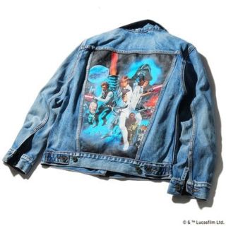 リーバイス(Levi's)のSTARWARS×LEVI'S スターウォーズ デニムジャケット プリント L(Gジャン/デニムジャケット)