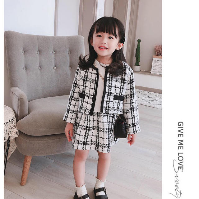 ツィードワンピース キッズ/ベビー/マタニティのキッズ服女の子用(90cm~)(ワンピース)の商品写真