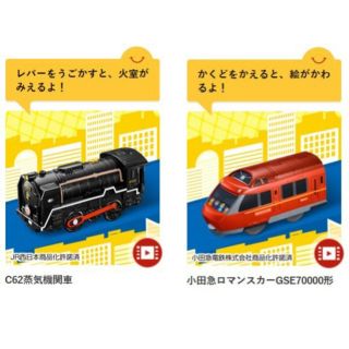 マクドナルド(マクドナルド)のハッピーセット 蒸気機関車 と 小田急ロマンスカー のセット(鉄道)