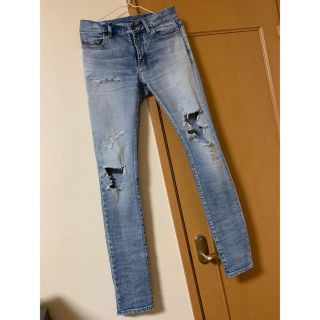 SAINT LAURENT Paris 17SS ダメージスキニーデニム-