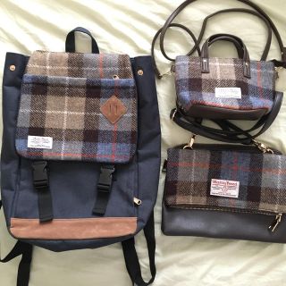 ハリスツイード(Harris Tweed)の【美品】ハリスツイード　バッグ3点セット(リュック/バックパック)