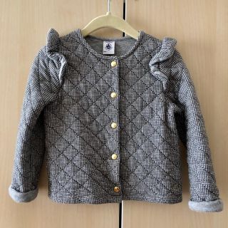 プチバトー(PETIT BATEAU)の「美品」千鳥格子 カーディガン 24m(カーディガン/ボレロ)