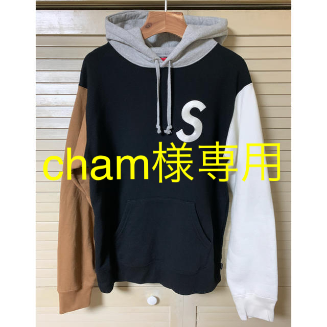 S Logo Colorblocked Hooded Sweatshirt 黒M