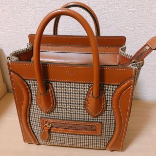 セリーヌ(celine)のセリーヌ　ナノラゲージ　チェック(ハンドバッグ)