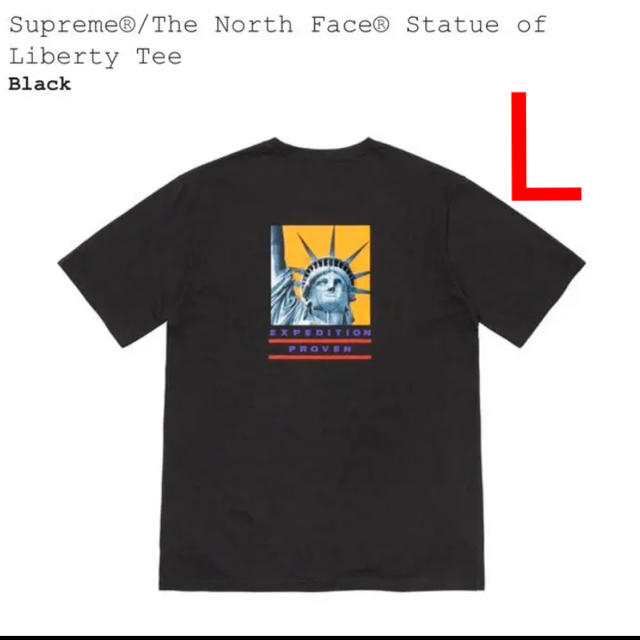 L supreme north face Tシャツ 黒