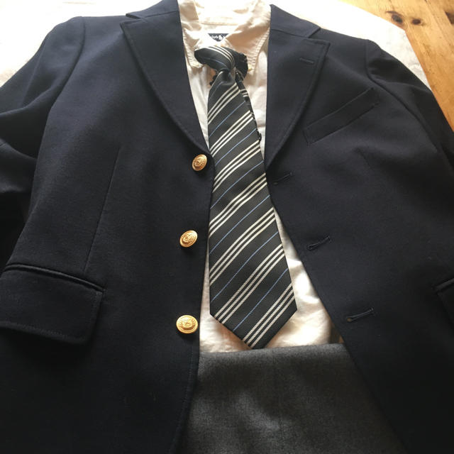 BURBERRY(バーバリー)の紺ブレザー150&ネクタイ キッズ/ベビー/マタニティのキッズ服男の子用(90cm~)(ドレス/フォーマル)の商品写真