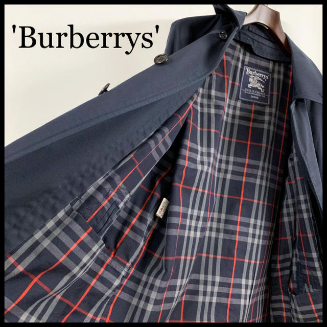 BURBERRY - BURBERRY バーバリー ステンカラーコート ネイビー メンズ 裏地総柄美品