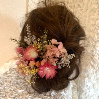 成人式　髪飾り　ドライフラワー　かすみ草(ヘアアクセサリー)