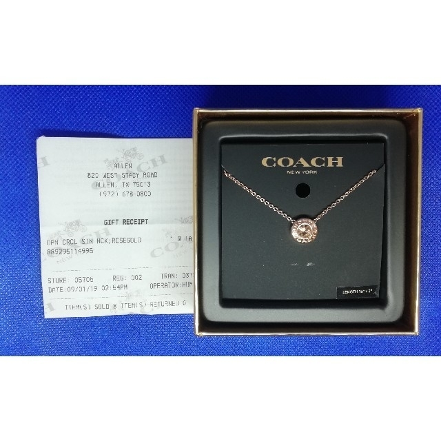 COACH(コーチ)のRuna様専用 新品未使用◆COACH ストーンネックレス ピンクゴールド レディースのアクセサリー(ネックレス)の商品写真