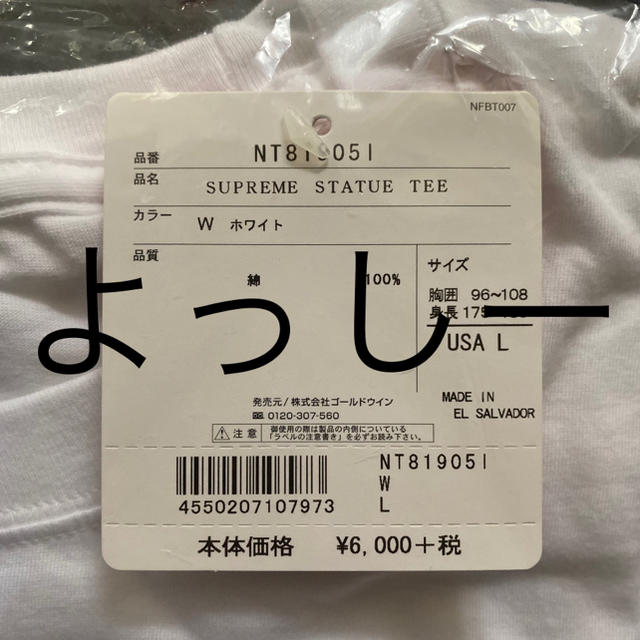 Supreme(シュプリーム)の白 L シュプリーム Supreme North Face Tee Tシャツ メンズのトップス(Tシャツ/カットソー(半袖/袖なし))の商品写真