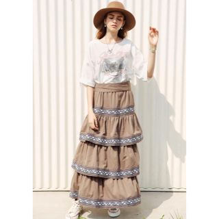 アリシアスタン(ALEXIA STAM)のyg様専用　ALEXIA STAM TieredMaxi Skirt&Tシャツ(Tシャツ(半袖/袖なし))