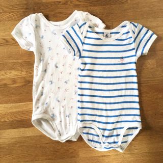 プチバトー(PETIT BATEAU)の【美品】プチバトー ☆ロンパース☆95cm 2枚セット(下着)