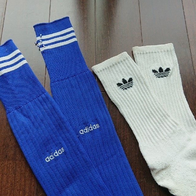 adidas(アディダス)のアディダス☆古着☆サッカー用靴下☆二足セット メンズのレッグウェア(レギンス/スパッツ)の商品写真