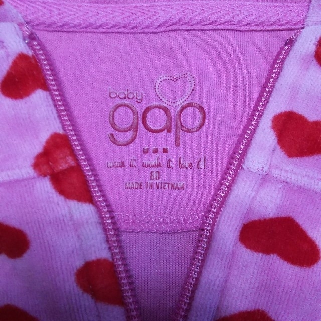 babyGAP(ベビーギャップ)のbabygap ハートドット パーカーワンピ☆80 キッズ/ベビー/マタニティのベビー服(~85cm)(ワンピース)の商品写真
