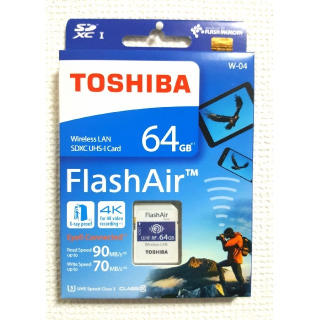 東芝　Flash Air W-04第4世代SDHC 64GB　32GBよりお得