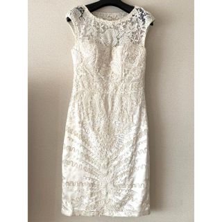 タダシショウジ(TADASHI SHOJI)のタダシショージ風　SUEWONG レース ノースリーブワンピース　Mサイズ　中古(ひざ丈ワンピース)