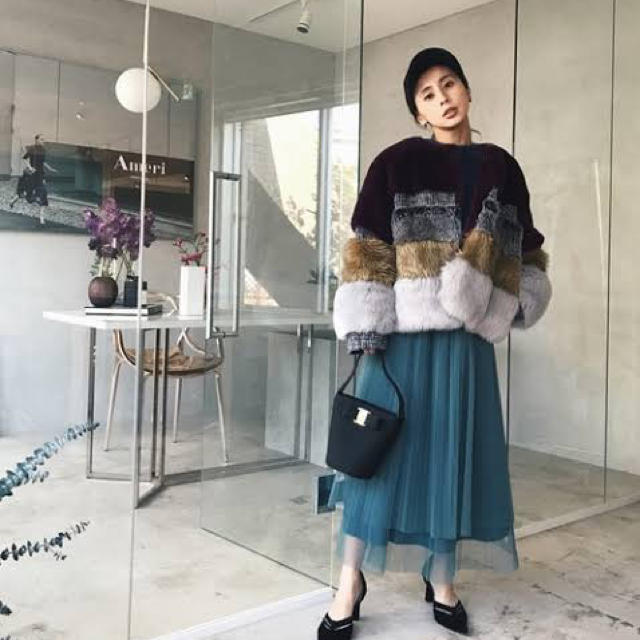 Ameri VINTAGE(アメリヴィンテージ)のAmeri MIXTURE FUR COAT ファーコート 美品 レディースのジャケット/アウター(毛皮/ファーコート)の商品写真